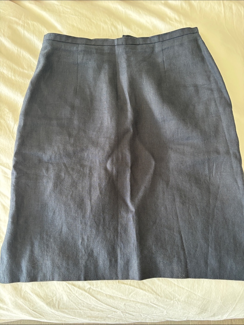 Navy linen classic skirt